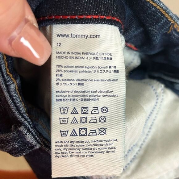 Tommy Hilfiger Medium Wash Distressed High Rise Crop Jeans Size 12 - Picture 5 of 7